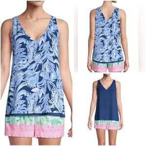 Lilly Pulitzer Size M You’re The Zest Florin Reversible Sleeveless Top Blue